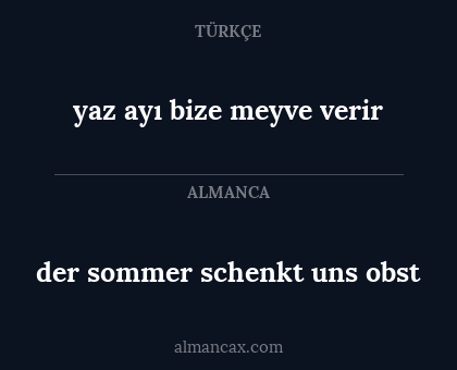 yaz ayı bize meyve verir - der sommer schenkt uns obst