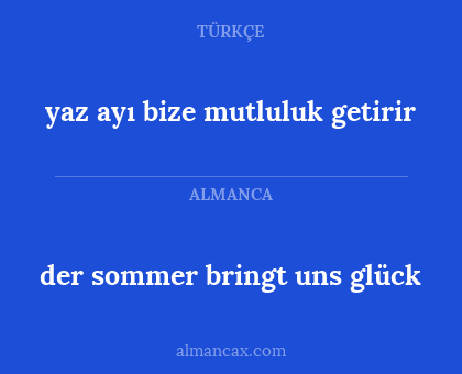 yaz ayı bize mutluluk getirir - der sommer bringt uns glück