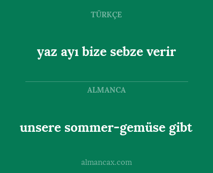 unsere sommer-gemüse gibt - yaz ayı bize sebze verir