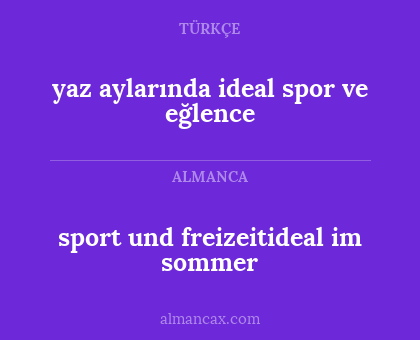 sport und freizeitideal im sommer - yaz aylarında ideal spor ve eğlence