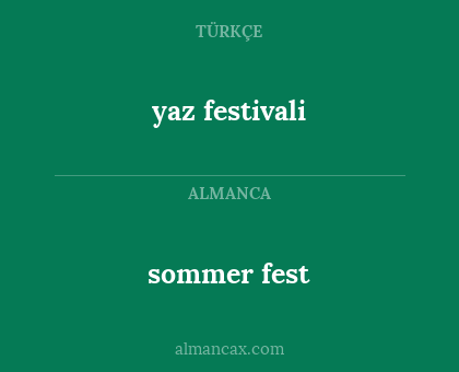 sommer fest - yaz festivali