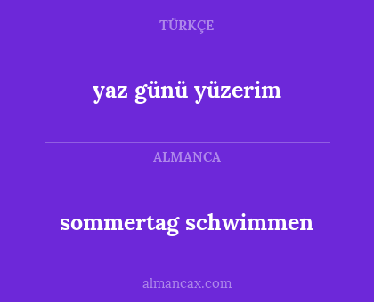 sommertag schwimmen - yaz günü yüzerim
