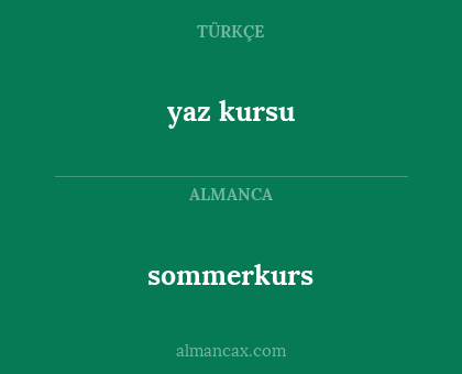 sommerkurs - yaz kursu