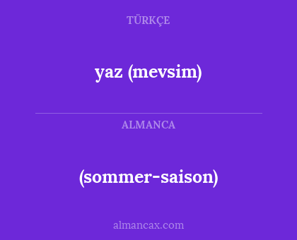 (sommer-saison) - yaz (mevsim)