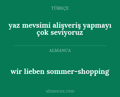 yaz mevsimi alişveriş yapmayı çok seviyoruz - wir lieben sommer-shopping
