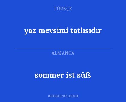 yaz mevsimi tatlısıdır - sommer ist süß
