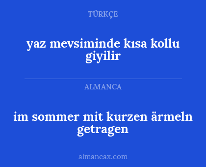 im sommer mit kurzen ärmeln getragen - yaz mevsiminde kısa kollu giyilir