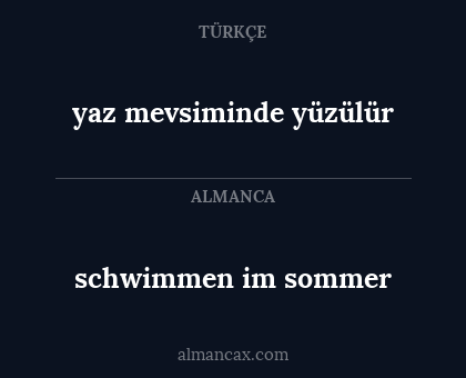 yaz mevsiminde yüzülür - schwimmen im sommer