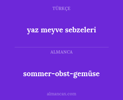 sommer-obst-gemüse - yaz meyve sebzeleri