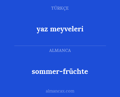 sommer-früchte - yaz meyveleri