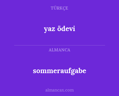 yaz ödevi - sommeraufgabe