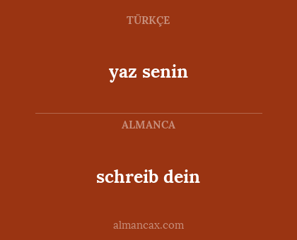 yaz senin - schreib dein