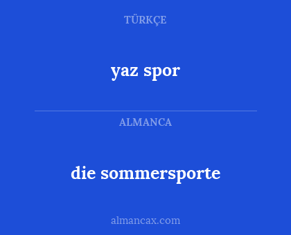 die sommersporte - yaz spor