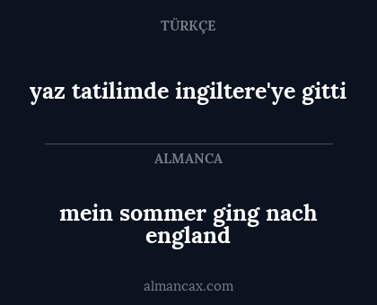 mein sommer ging nach england - yaz tatilimde ingiltere'ye gitti