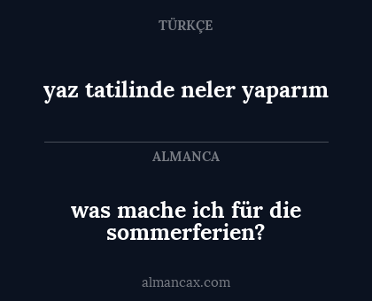 yaz tatilinde neler yaparım - was mache ich für die sommerferien?