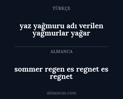 sommer regen es regnet es regnet - yaz yağmuru adı verilen yağmurlar yağar