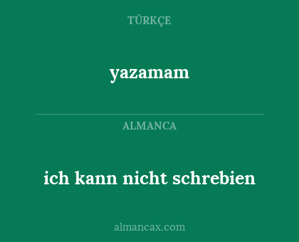 yazamam - ich kann nicht schrebien