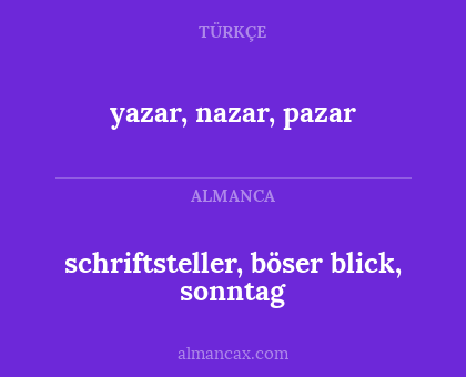 schriftsteller, böser blick, sonntag - yazar, nazar, pazar