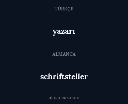 schriftsteller - yazarı