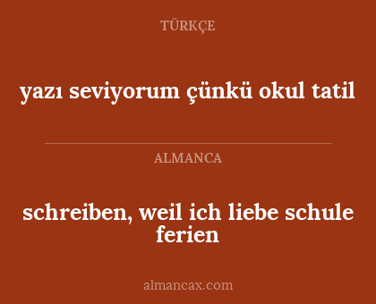 yazı seviyorum çünkü okul tatil - schreiben, weil ich liebe schule ferien