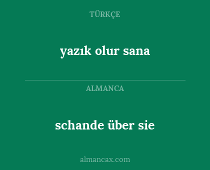 schande über sie - yazık olur sana