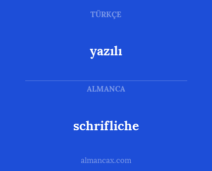 yazılı - schrifliche