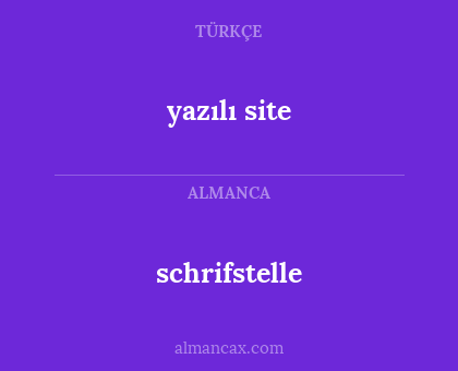 schrifstelle - yazılı site