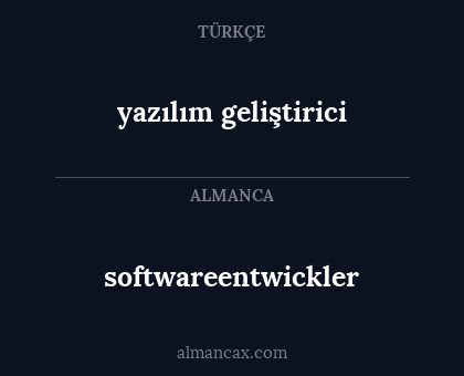 softwareentwickler - yazılım geliştirici