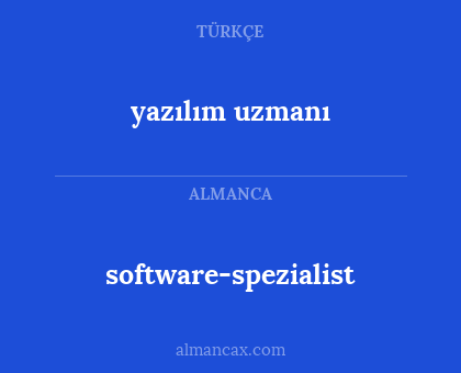 software-spezialist - yazılım uzmanı