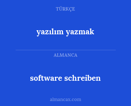 yazılım yazmak - software schreiben
