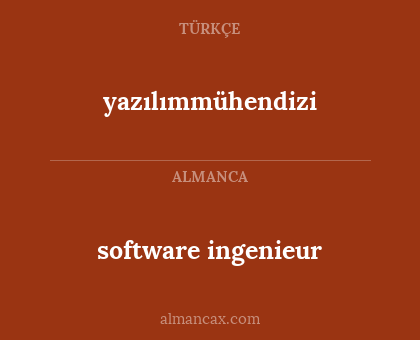 software ingenieur - yazılımmühendizi