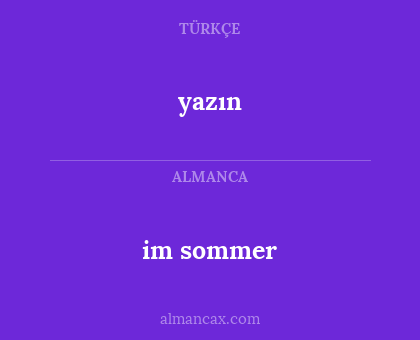 im sommer - yazın