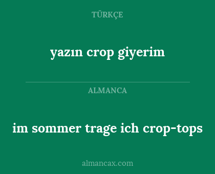 yazın crop giyerim - im sommer trage ich crop-tops