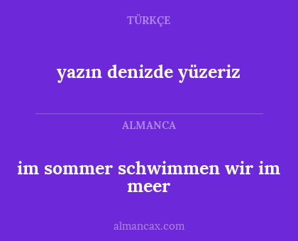 yazın denizde yüzeriz - im sommer schwimmen wir im meer