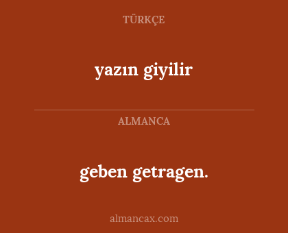yazın giyilir - geben getragen.