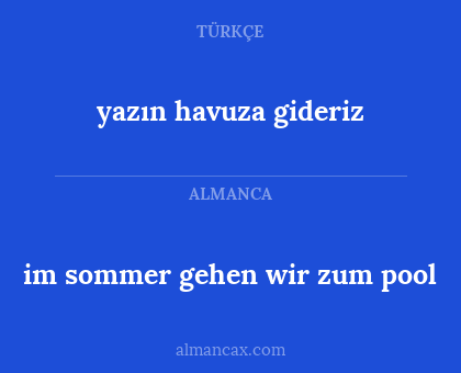 im sommer gehen wir zum pool - yazın havuza gideriz