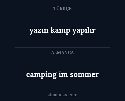 yazın kamp yapılır - camping im sommer