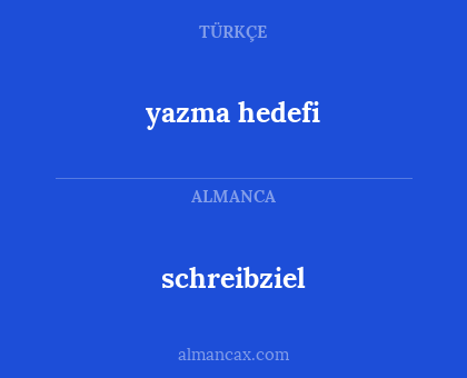 yazma hedefi - schreibziel