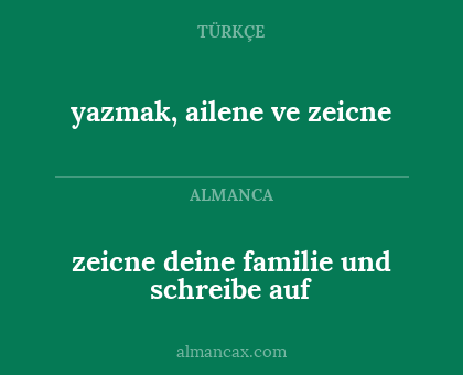 yazmak, ailene ve zeicne - zeicne deine familie und schreibe auf