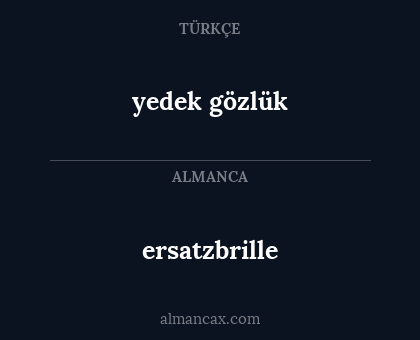 yedek gözlük - ersatzbrille