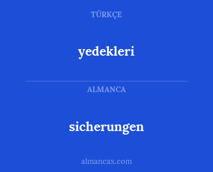 sicherungen - yedekleri