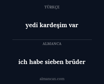 ich habe sieben brüder - yedi kardeşim var