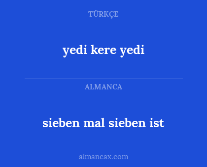 sieben mal sieben ist - yedi kere yedi