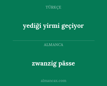 zwanzig pässe - yediği yirmi geçiyor