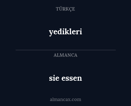 sie essen - yedikleri