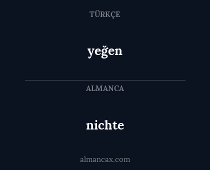 nichte - yeğen