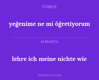 yeğenime ne mi öğretiyorum - lehre ich meine nichte wie