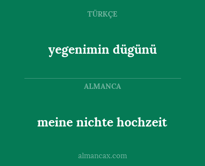 meine nichte hochzeit - yegenimin dügünü