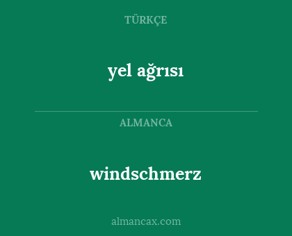windschmerz - yel ağrısı