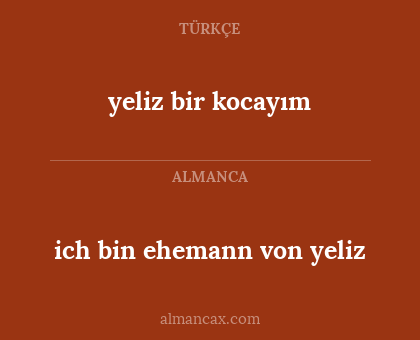 ich bin ehemann von yeliz - yeliz bir kocayım